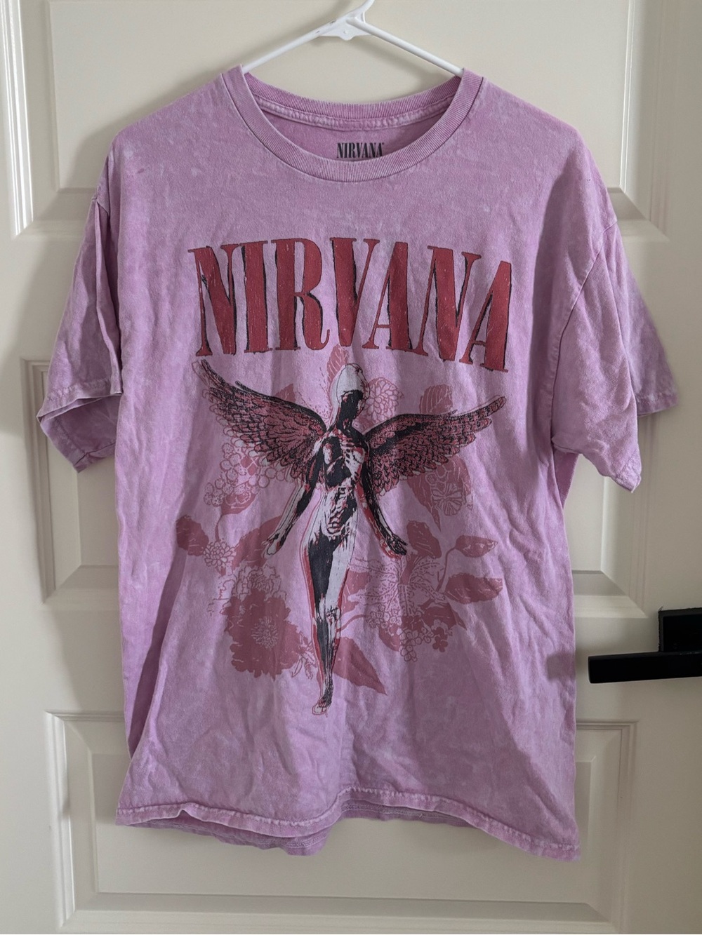 NIRVANA Lavender Graphic Tee with Angel Print